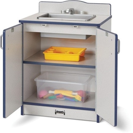 Jonti-Craft Play Kitchen Sink, Navy Edge, 20inWx15inDx27inH, Gray JNT2408JCWW112
